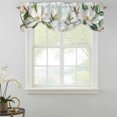 thumbnail image 2 of Tie Up Valances for Windows, Country Flowers Adjustable Valance Curtains Window Treatment for Living Room/Bedroom, Spring Botanical Magnolia Branches Rod Pocket Kitchen Curtains & Drapes 60x18 Inch, 2 of 9