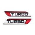 thumbnail image 3 of 2 * Red and Chrome Metal Turbo Logo Badge Racing Sport Bagde Fender Stickers 3D Stickers-, 3 of 4