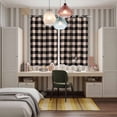 thumbnail image 6 of Curtains 63 Inch Length 2 Panels, Black Plaid Grommets Window Treatment Curtain, Vintage Country Gray Buffalo Check Gingham Thermal Curtains Drapes for Living Room/Bathroom, 6 of 9