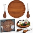 thumbnail image 2 of BMYJ Round Wood Charcuterie Board Set with Stainless Steel Knives and Forks, Mini Cheese Serving Board, Includes Thank You Card and Gift Box, Perfect for Wedding Guests and Party Gifts, 2 of 9