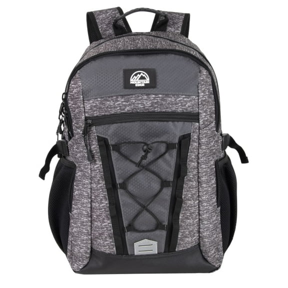 Trailmaker Bungee Backpack With 17" Laptop Pocket, Gray/Black