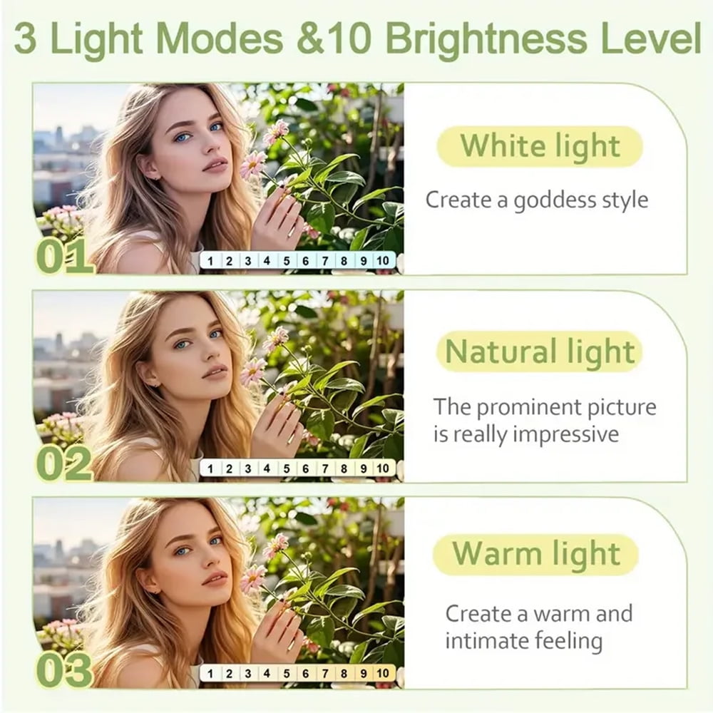 UEGOGO 10" LED Ring Light W/63" Tripod & Phone Holder - Portable for Live Stream, YouTube, TikTok Videos