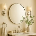 thumbnail image 2 of TEHOME Round Brushed Nickel 36 inch, Silver Metal Circle Wall Mirror for Bathroom, Modern Silver Vanity Mirror for Entryway, 2 of 12