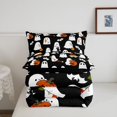 thumbnail image 5 of Homewish Classic Spooky Halloween Ghost Queen Comforter Set,Orange Pumpkin Lantern Comforter Sets Queen,Black Reversible,3-Piece,1 Comforter and 2 Pillowcases, 5 of 7