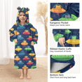 thumbnail image 3 of FORMRS Wearable Blanket Hoodie with Sleeves for Kids Cozy Flannel Sweatshirt, Rainbow Space Cat, 3 of 7