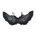 thumbnail image 4 of Alas de ángel para niños, decoración decorativa para cosplay con correas elásticas, accesorios de actuación, accesorios para disfraces de Halloween, Negro, 4 of 8