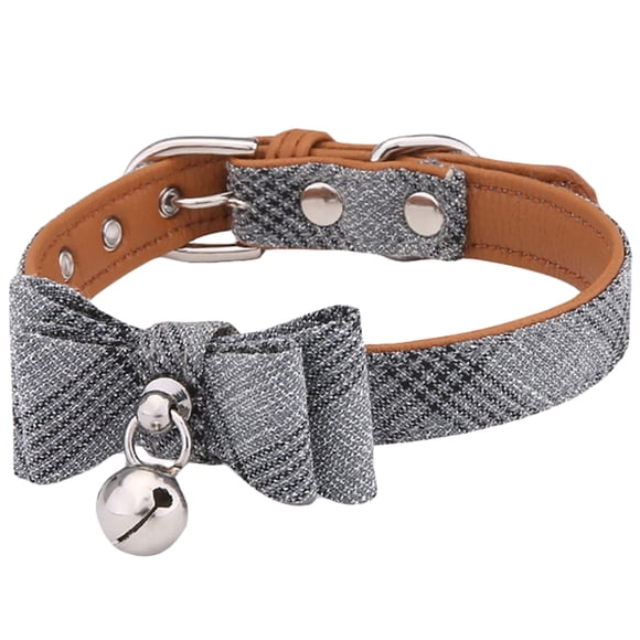 Cat Bowtie Collar Plaid: Adjustable Kitten Safety Collar with Bow Tie & Bell
