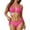 C-Hot Pink132, variant on ANINEO Women Solid Color Bikini Sets Summer Beach Holiday Swimwear