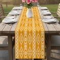 thumbnail image 4 of Yellow Boho Table Runner 90 Inches, Abstract Geometric Bohemia Ethnic Striped Bed Runner Dresser Scarves Tabletop for Indoor Outdoor Parties/Ceremony/Banquet, 13" x 90", 4 of 9