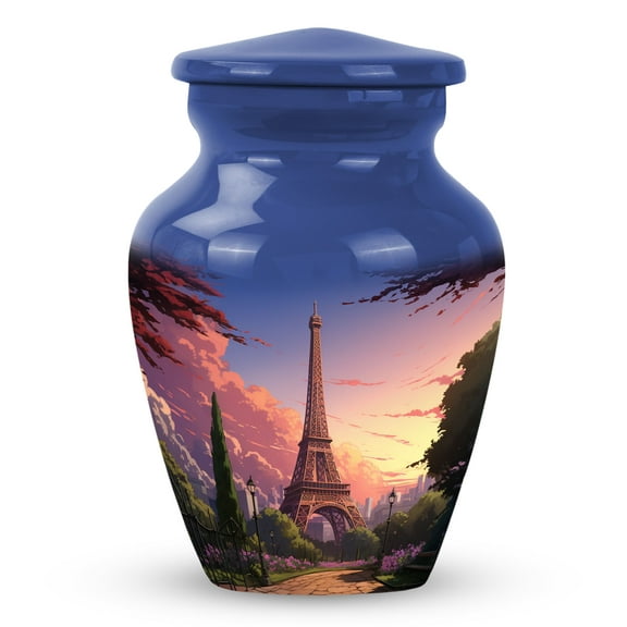 Eiffel Tower Park View - Funeral Caskets For Adult - Burial Urns - 3 Inch - Pack Of 1 - Urn Charms For Ashes - Urn For Human Ashes Adult Men - Cremation Urns For Ashes - Memorial Urns For Human Ashes