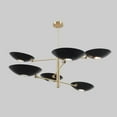 thumbnail image 2 of Stilnovo Style 6 Multi Color Shade Sputnik Chandelier Light Fixture Mid Century Brass Chandelier, 2 of 7