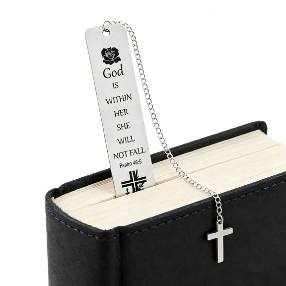 Homesteed Inspirational Bible Bookmark for Women Metal Bookmarks with Pendant God is Within Her Quote Christian Gifts for Book Lovers