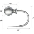 thumbnail image 6 of Yirtree Decorative Curtain Drapery Holdbacks, Round Finials Window Curtain Holdbacks, Antique Silver, Set of 2 Modern Hook Decoration With Screws and 1 Set of Ball Heads, 6 of 7