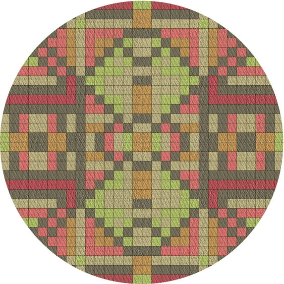 Ahgly Company Machine Washable Indoor Round Transitional Sienna Brown Area Rugs, 6' Round