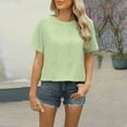 thumbnail image 2 of WREESH 2025 Fashion Tops Women's New Solid Color Back Button Short Sleeved T-Shirt, 2 of 5