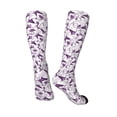 thumbnail image 4 of Daiia Sports Socks Violets Flowers Printed Novelty Crew Socks for Men Women Knee High Socks Cotton Socks Soft & Breathable Support Unisex Socks, 4 of 9