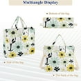 thumbnail image 6 of FORMRS Womens Corduroy Tote Bag Crossbody Shoulder Handbag with Pocket, White Flower, 6 of 7