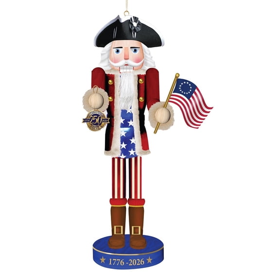 Kurt Adler Nutcracker Ornament American Flag Wooden 6 Inch