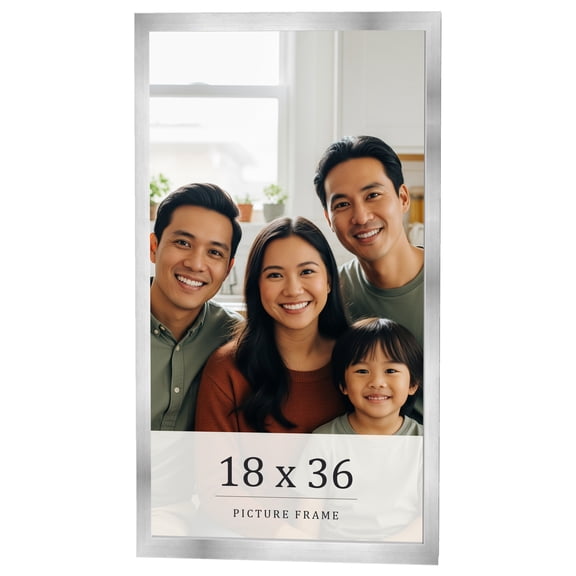 18x36 Frame Silver Real Wood Picture Frame Width 0.75 inches | Interior Frame Depth 0.5 inches |