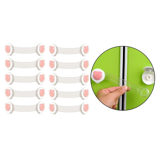 Cerraduras de seguridad para bebés perfecl 10 piezas Rosa