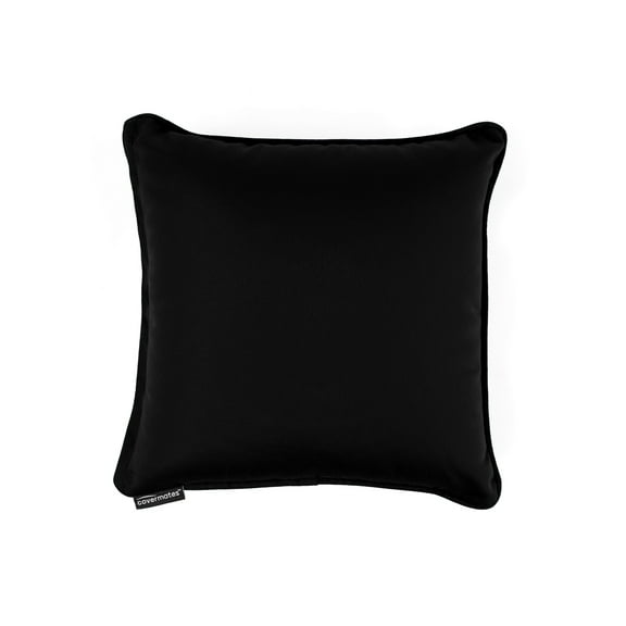 Covermates Throw Pillow - Weather Resistant, Full Side Zipper, LuxeGuard Collection, Ebony