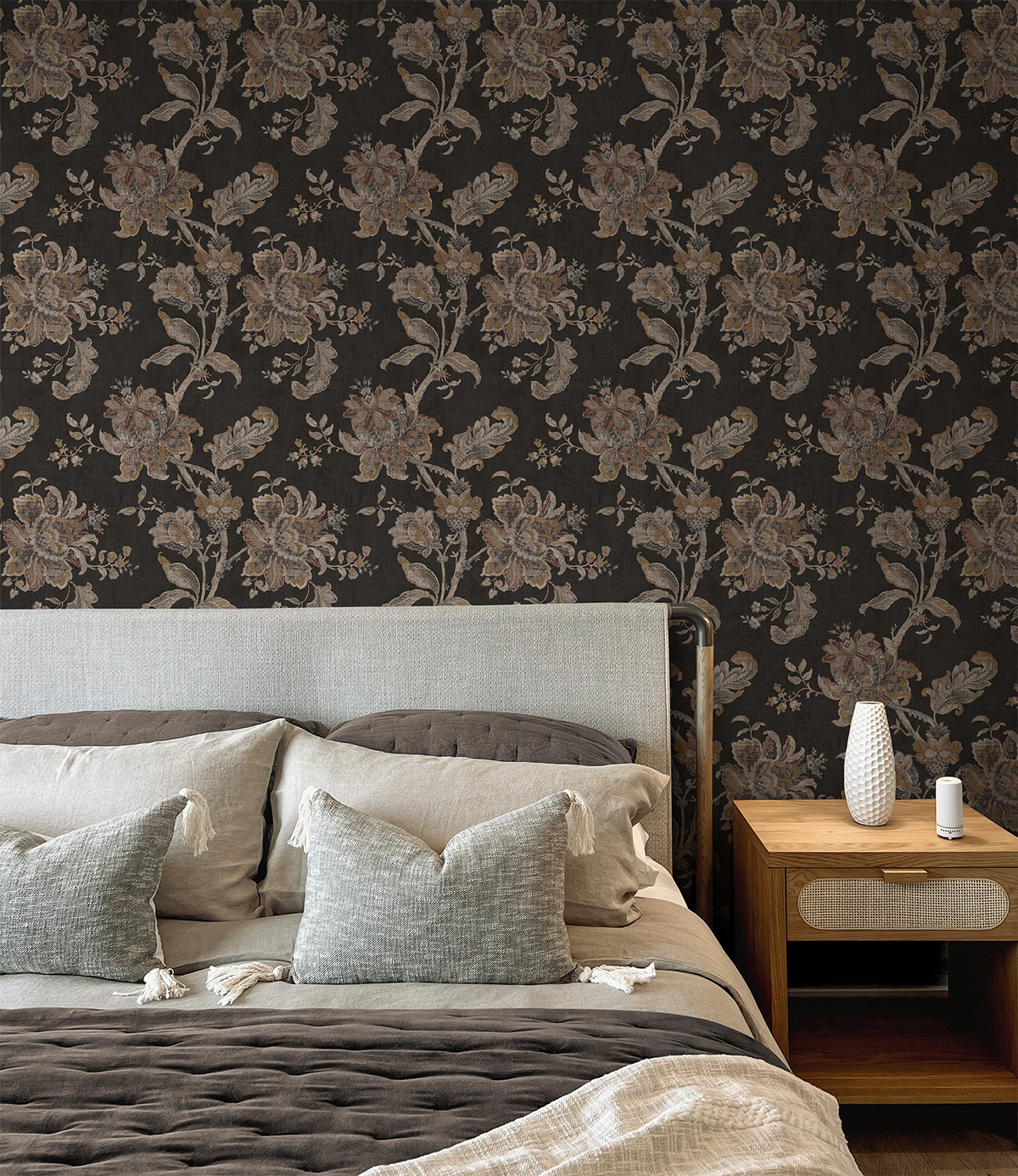 NextWall Ironwork & Russett Anelda Jacobean Peel and Stick Wallpaper - 20.5 in. W x 18 ft. L Roll