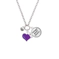 thumbnail image 2 of Delight Jewelry Silvertone Mini Scroll Heart - Purple Heart Nurse Strong Zoe Necklace, 2 of 4