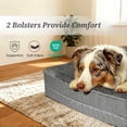 thumbnail image 3 of Exclusivo Mezcla Orthopedic Dog Bed with Washable Cover 36"x24", Jacquard Fluff Pet Sofa Bed with 2-Sided Bolsters for Medium Dogs, Grey, 3 of 9