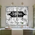 thumbnail image 4 of Black Rustic Kitchen Curtains Farmhouse Rod Pocket Country Short Small Barn Fork and Spoon Wooden Wood Plank Board Vintage Printed Cafe Window Curtains Drapes Treatment Fabric 2 Panels 42"x63", 4 of 6