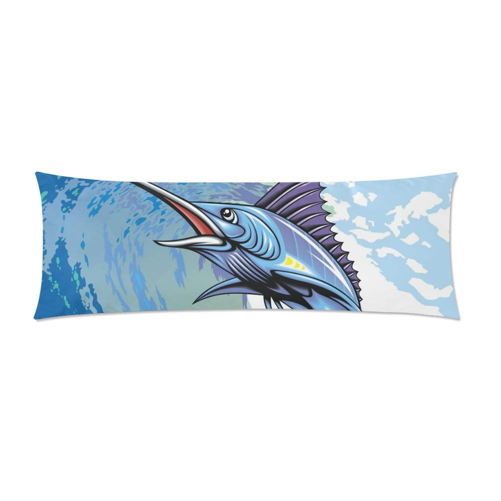 ABPHOTO Marlin Fish Body Pillow Covers Pillowcase Throw Pillows 20x60