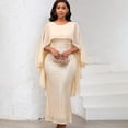 thumbnail image 3 of AURA Plus Size Spring Sequin Cape Mermaid Gown Elegant High Waist Long Party Dress XL XXXL, 3 of 10