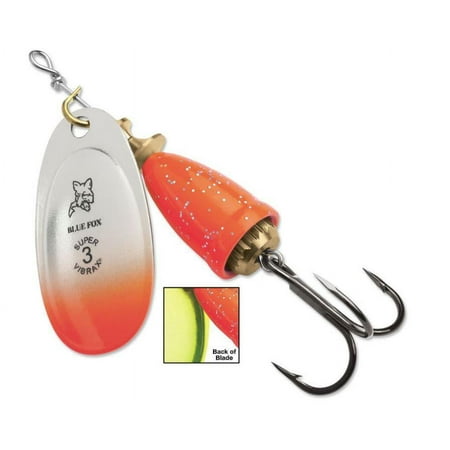 Blue Fox Classic Vibrax Candyback Series Inline Spinner Orange Chartreuse Candyback Blade Size - Weight 6 - 5/8 oz