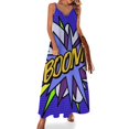 thumbnail image 1 of BOOM Comic Book Purple Pop Art Modern Fun Retro Cool Vestido sin mangas Vestidos para mujer Vestidos de noche de lujo para mujer, 1 of 7
