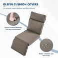 thumbnail image 6 of 3-Piece Patio Swivel Recliner Chairs with Side Table, Outdoor Wicker Reclining Lounge Chairs with Adjustable Back and Footrest, Rattan Outdoor Furniture Set with Gray Cushions, 6 of 9