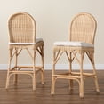 thumbnail image 3 of bali & pari Bilu Bohemian Natural Rattan 2-Piece Bar Stool Set, 3 of 9