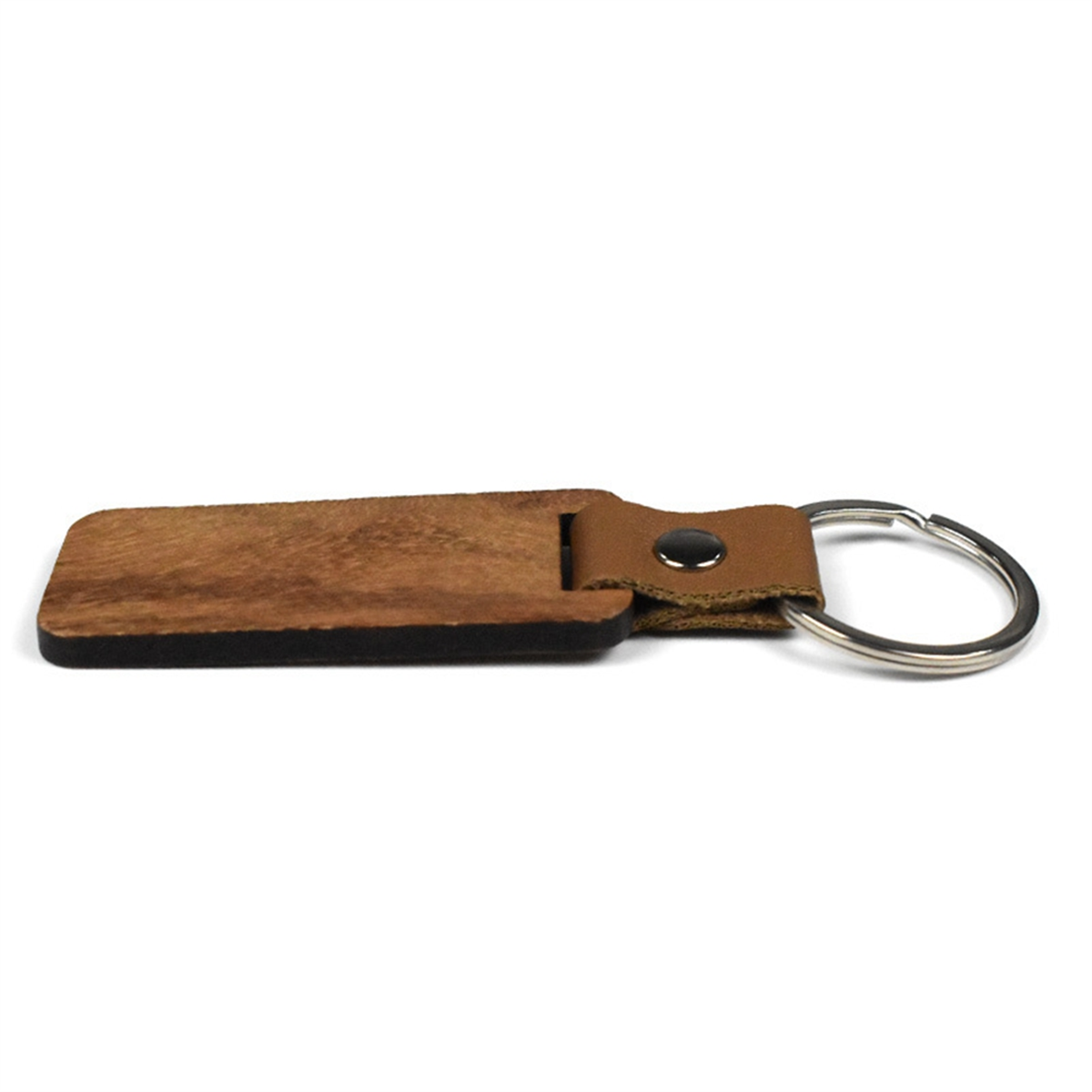 100Pcs Blanks Wooden Keychain Wood Tags Blanks Wood Keychain Rectangular Wood Key Chain