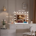 thumbnail image 3 of Hollywood Vanity Mirror with Lights, Lighted Makeup Mirror with 14 LED Bulbs, Vanity Makeup Mirrors with Lights for Mother's Day Gift, USB Charging Port Touch Control & 10X Magnification Mirror, 3 of 9