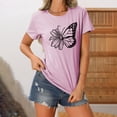 thumbnail image 1 of YLHFASHION T-shirt à Manches Courtes pour Femmes, Couleur Unie, Coupe Ample, Col Rond, Imprimé, jusqu'à 50 % de Rabais T-shirt à Manches Courtes pour Femmes, 1 of 4
