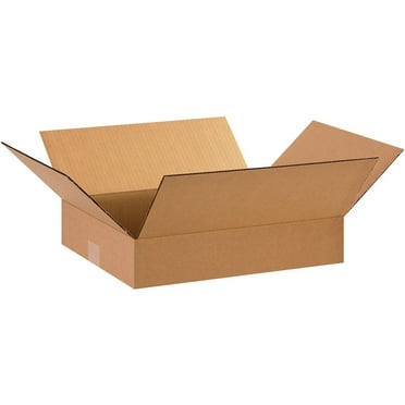 Box Partners Flat Corrugated Boxes 15" x 12" x 3" Kraft 25/Bundle 15123