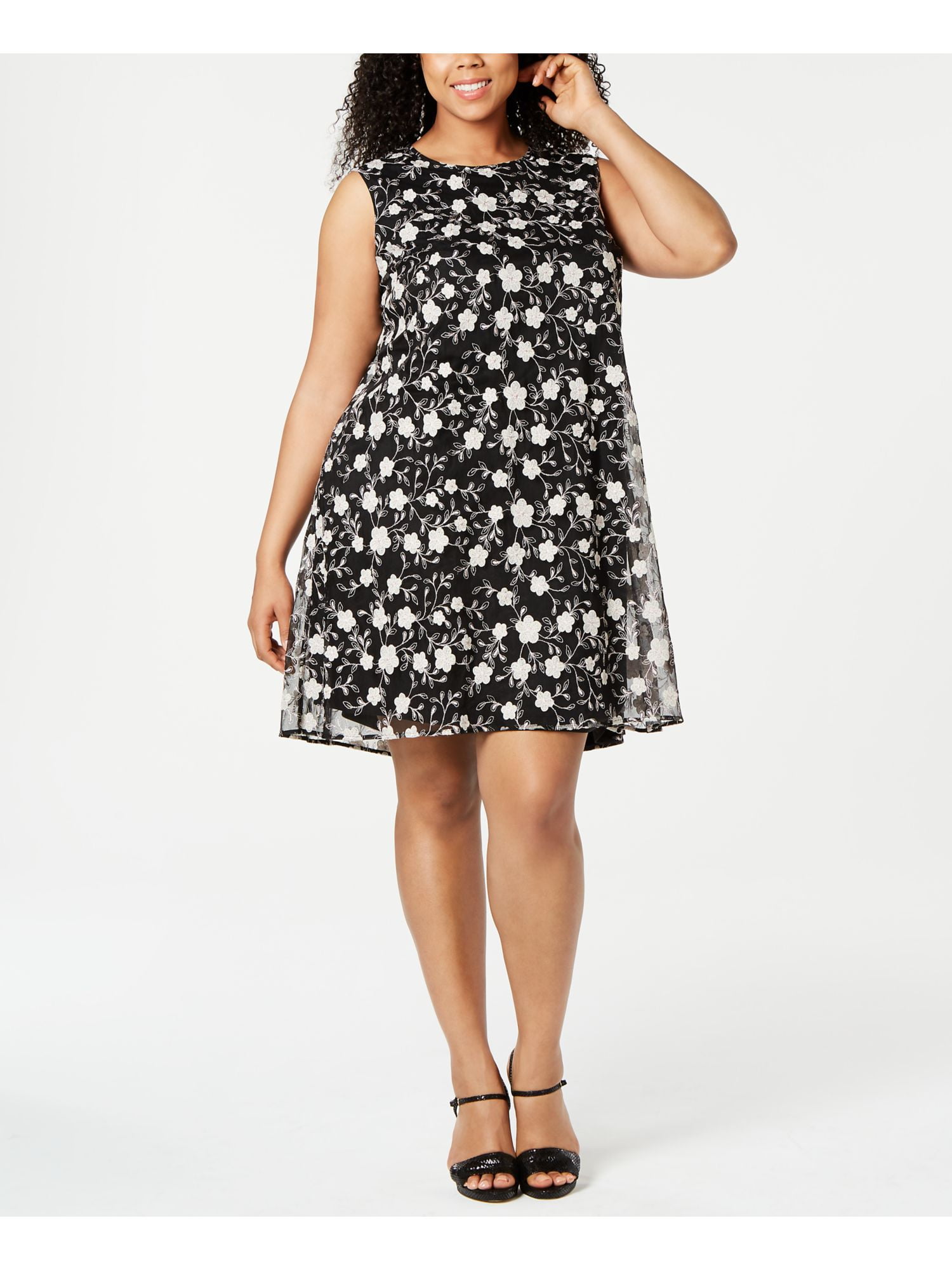 calvin klein black floral dress