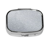 Diamond Silver Pattern Pill Case Pill Box 2 Compartment Medicine Case Vitamin Pill Organizer For Pocket Purse And Travel