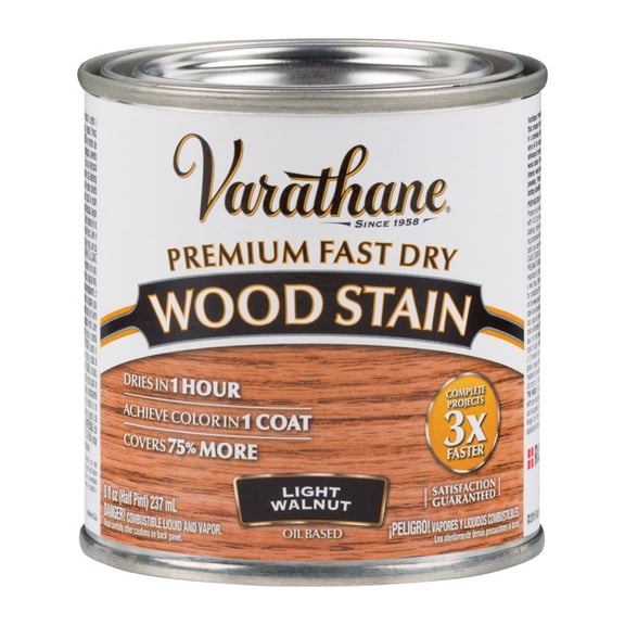 Light Walnut, Varathane Premium Fast Dry Wood Stain-262034, 8 fl oz