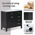 thumbnail image 4 of 36" Bathroom Vanity with Sink, Modern Bathroom Storage Cabinet with Drawers and Build-in Shelf, Open Shelf, Solid Wood Frame Home Cabinet, Black, 4 of 9