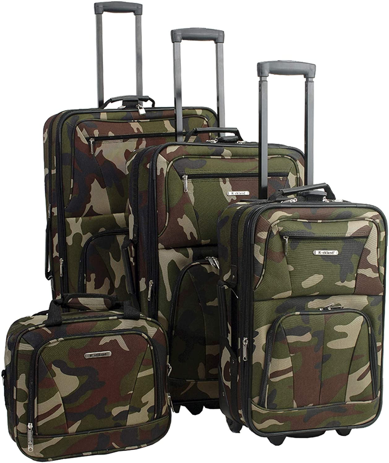 Rockland Journey Softside Upright Luggage Set, Camouflage, 4Piece (14