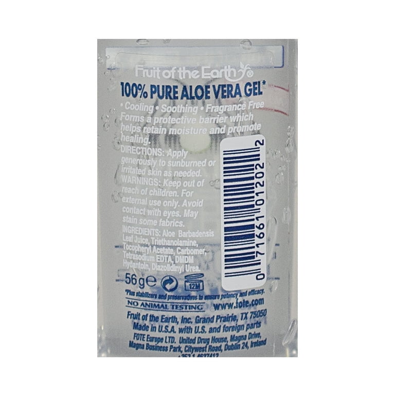 Fruit Of The Earth Aloe Vera 100% Gel with Tocopheryl Acetate, DMDM  Hydantoin, Tetrasodium EDTA, Carbomer, Aloe Vera Gel, Triethanolamine,  Diazolidinyl Urea, 24 oz (2 pack) - Walmart.com