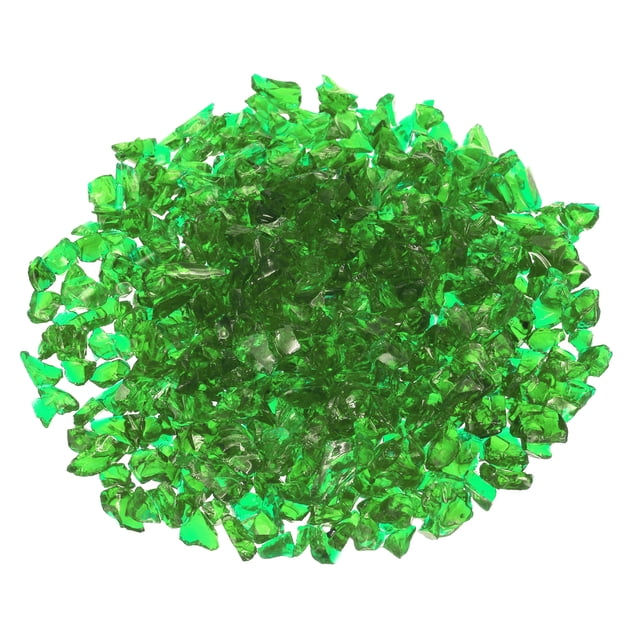 Pierre en Verre pour Foyer de 0,66 Livre, Roche en Verre Réfléchissante de 6 à 9 mm pour Foyer, Vert