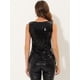 thumbnail image 3 of Camiseta sin mangas con cuello redondo y lentejuelas brillantes para mujer Negro S, 3 of 4