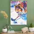 thumbnail image 2 of Shetland Sheepdog Dog Stretched Canvas Size 8x12 – Ice Hockey Canvas Print of Funny Shetland Sheepdog Dog Wall Art, Ice Hockey Sports Wall Decor, Home Decor, Dog Lover, 2 of 5