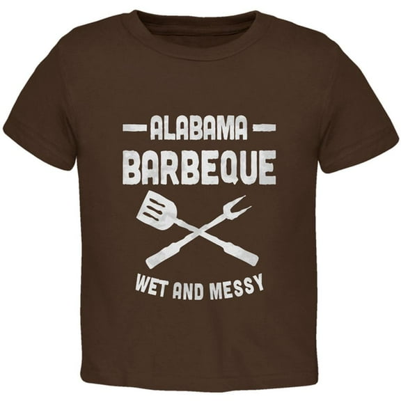 Alabama Barbeque Wet and Messy Toddler T Shirt Brown 2T