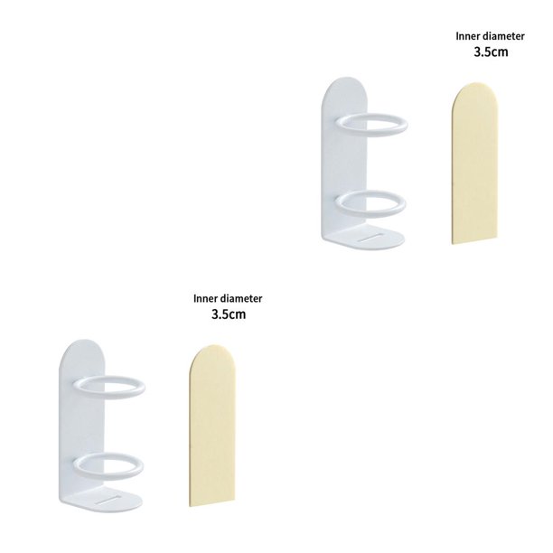 Naiovety 2021, soporte para cepillo de eléctrico, estante sin rastro montado en la pared, desagüe de Metal, estante de baño, blanco 2piezas Naiovety CBP064026